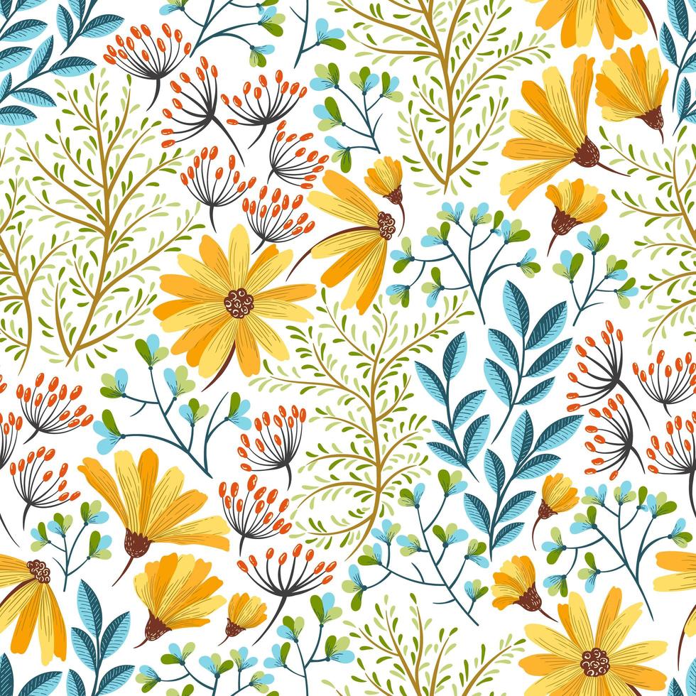 Spring bright floral pattern vector