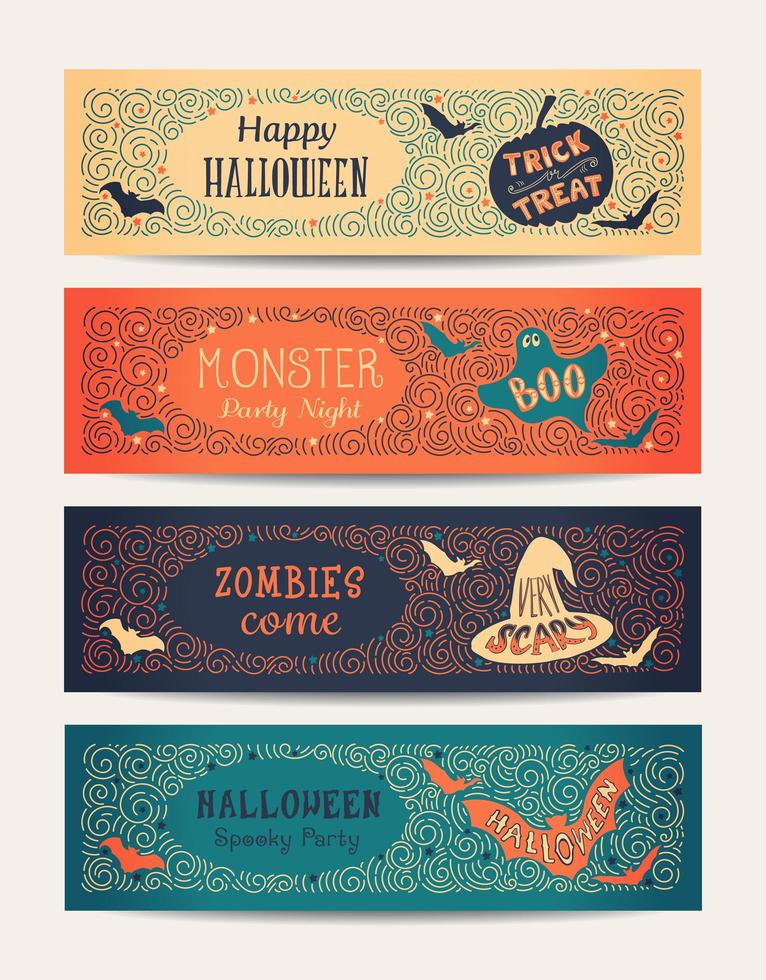 Halloween Party Banners vector