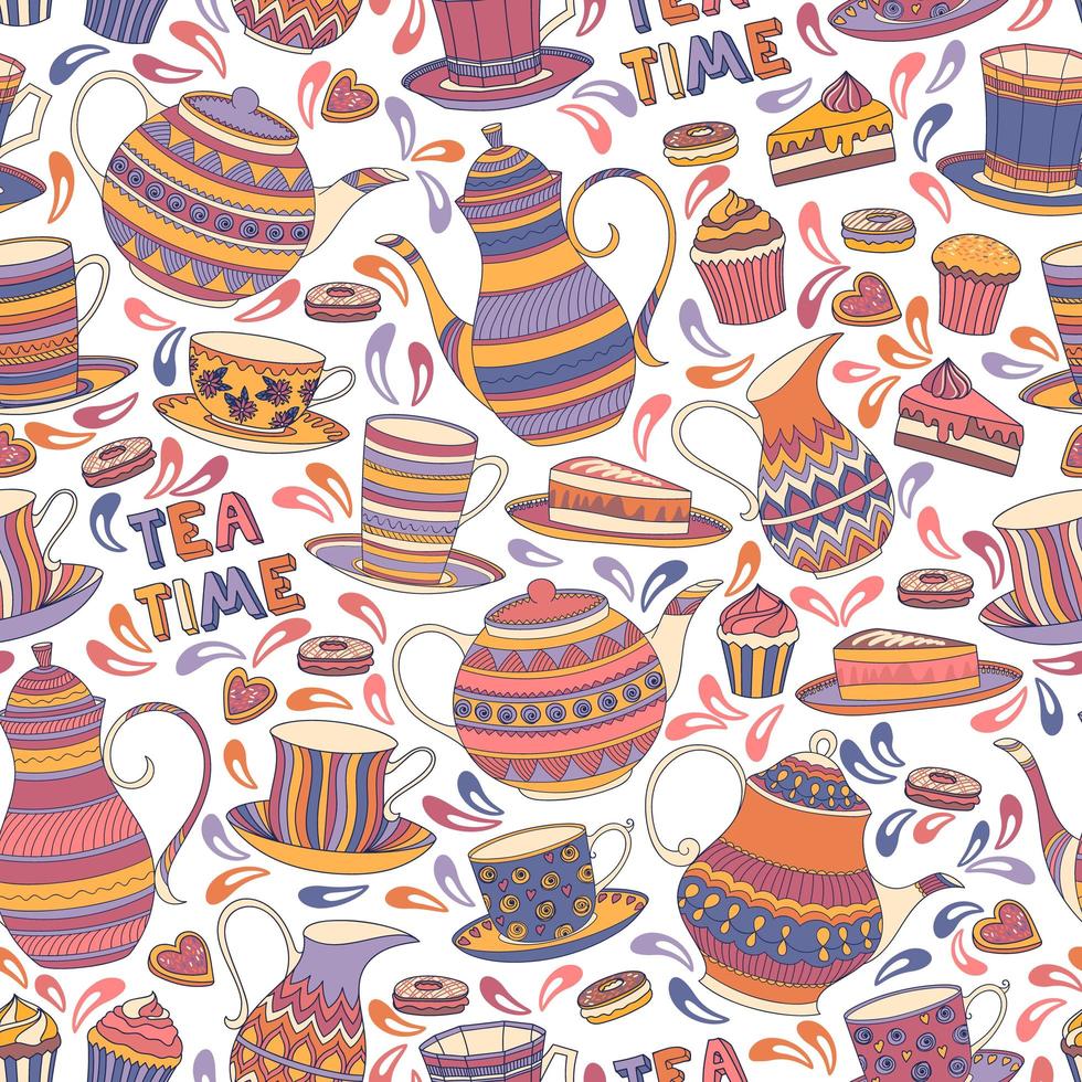Tea Time Pattern vector
