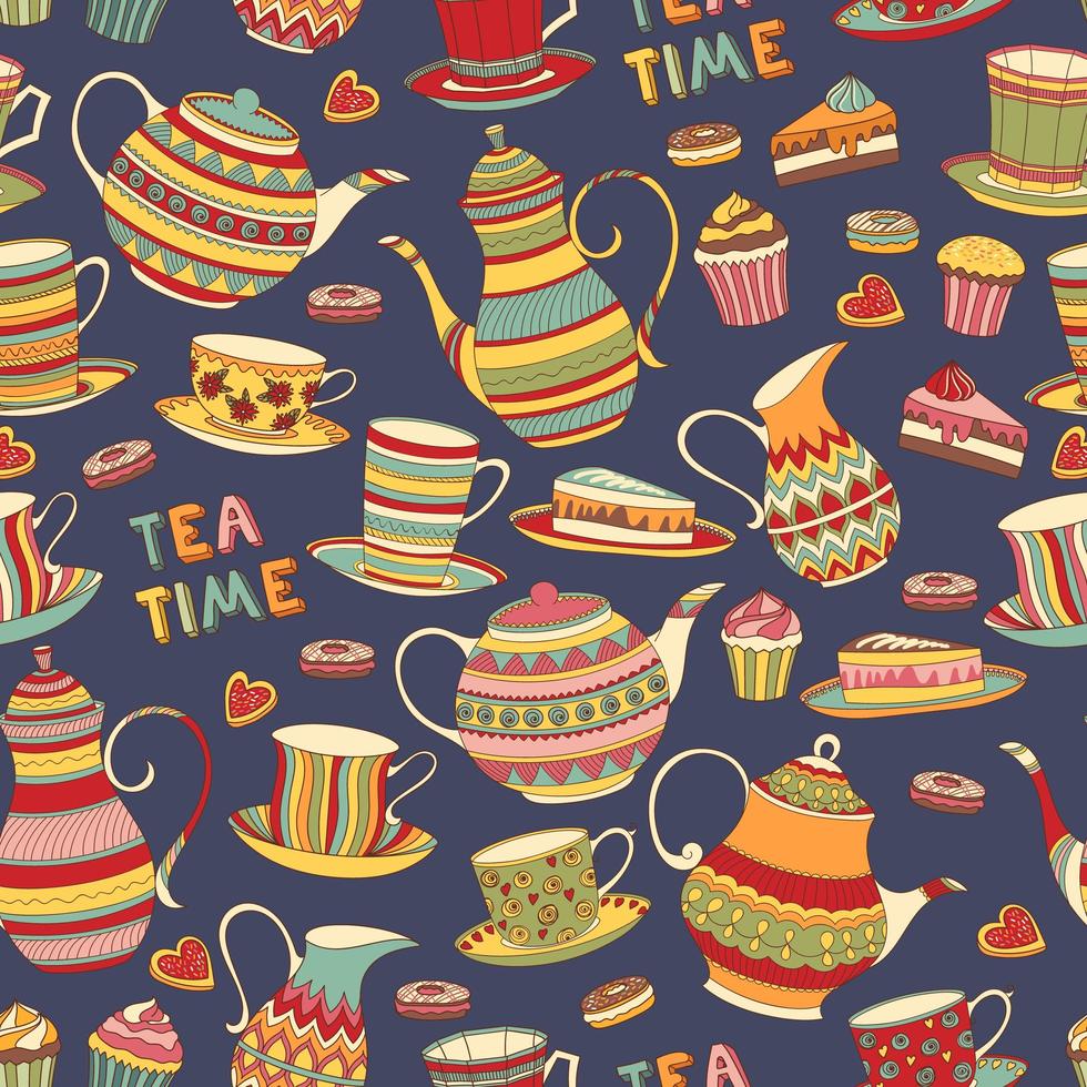 Tea Time Pattern vector