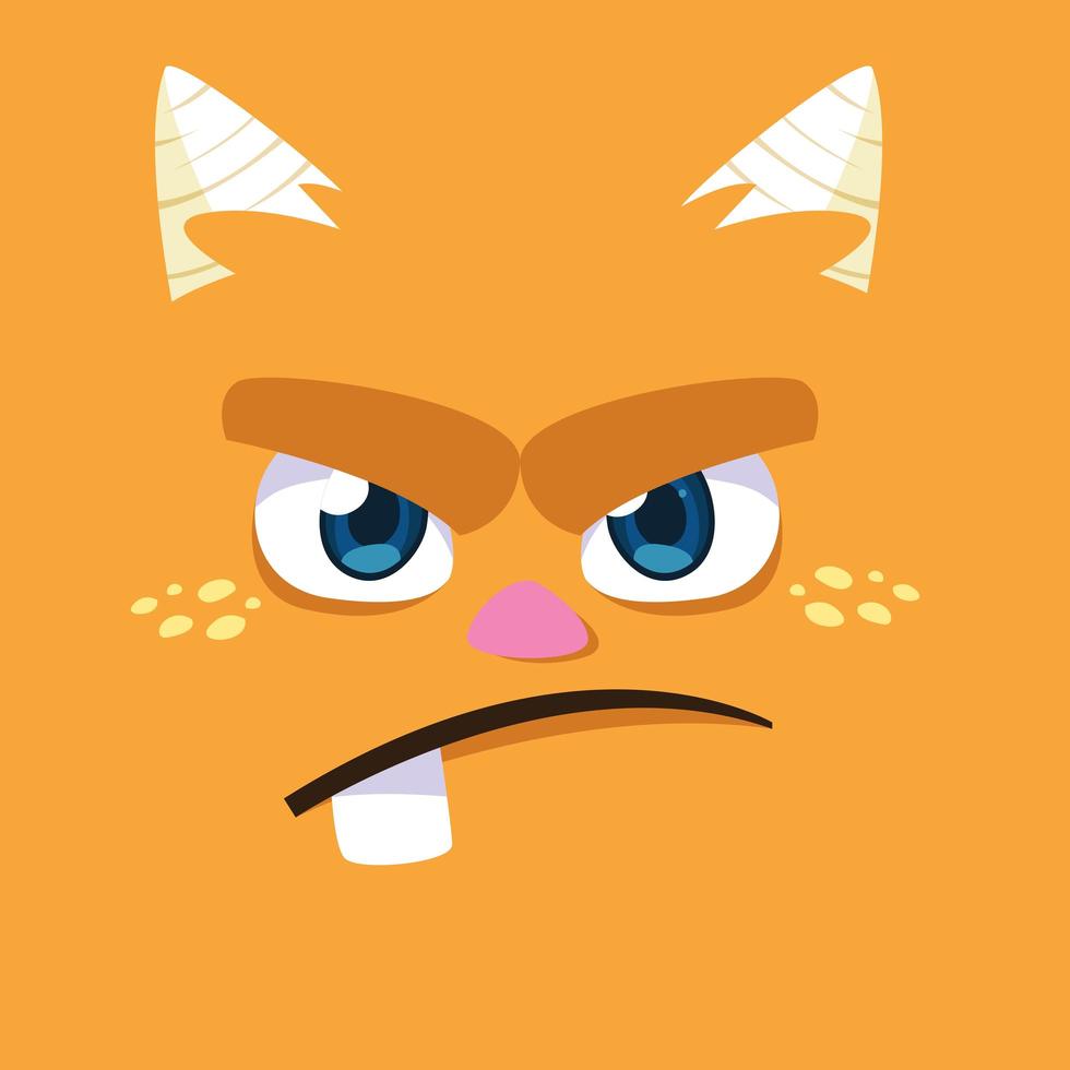 Orange monster cartoon design icon  vector