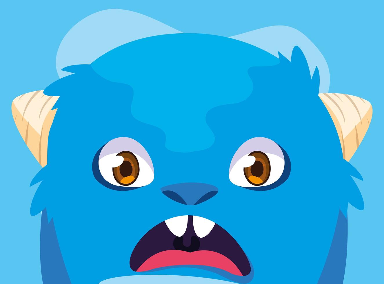 Blue monster cartoon design icon  vector