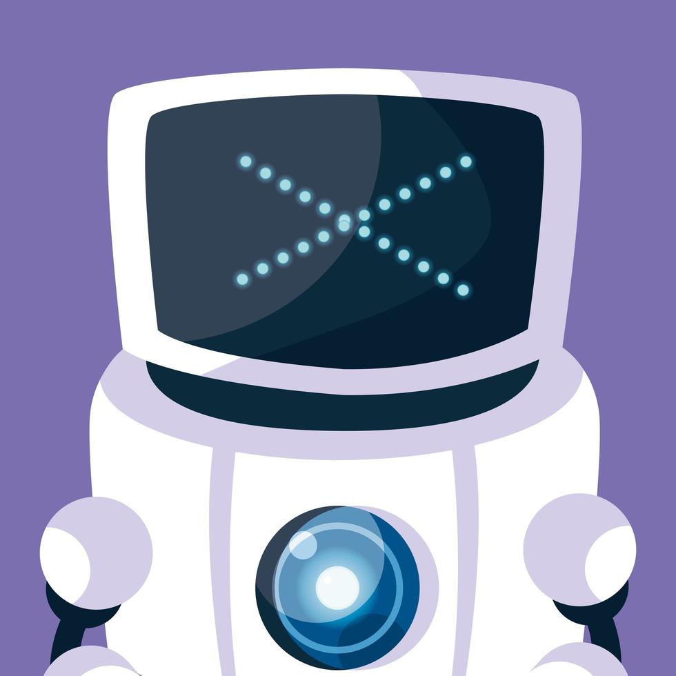 Technology robot over purple background vector