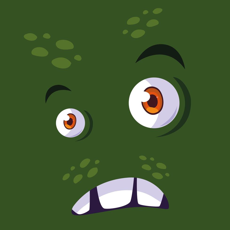 Green monster cartoon design icon vector