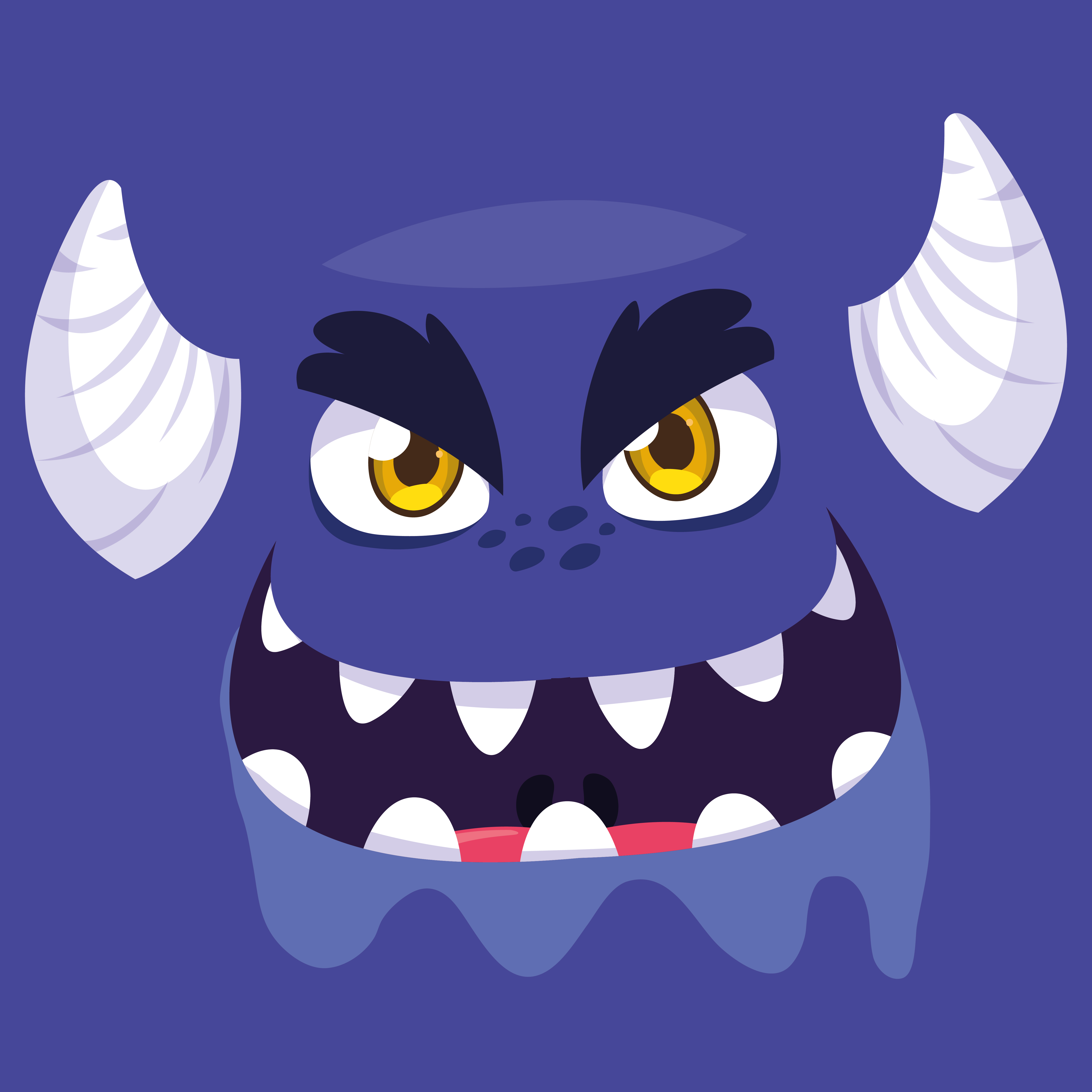 Purple monster cartoon design icon 1272052 Vector Art at Vecteezy