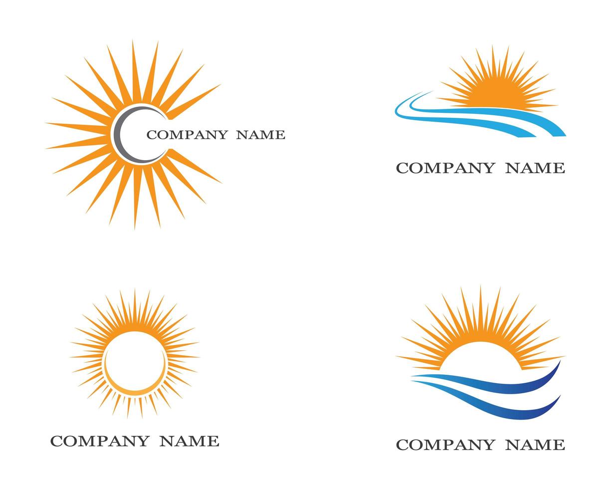 Sun logo set vector