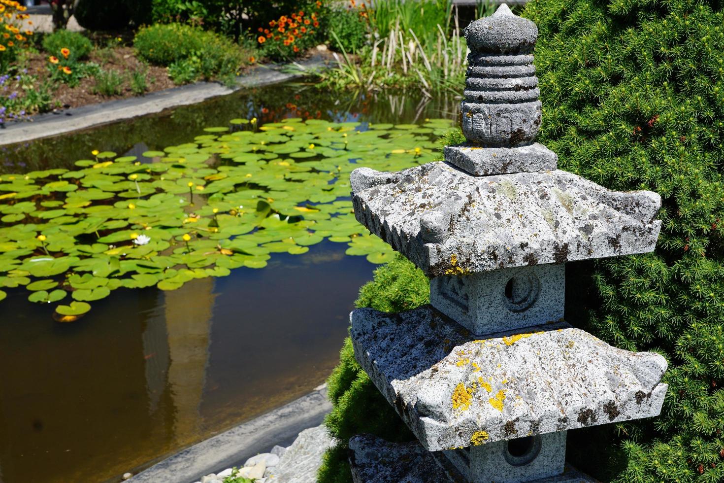 Stone lantern in a park photo