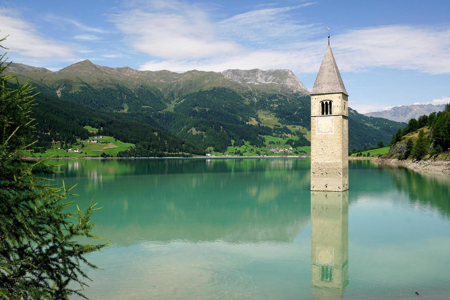 Tower in Resia Lake photo