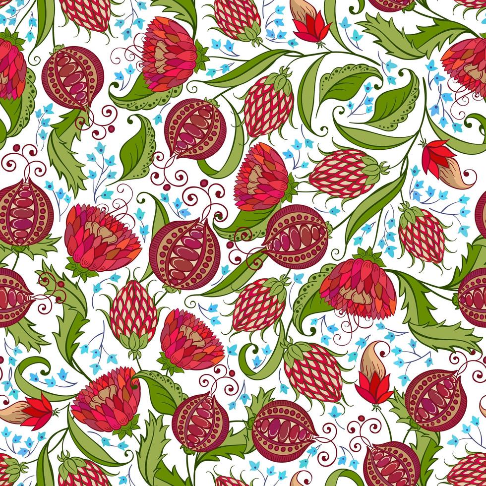 Pomegranate Seamless Pattern vector