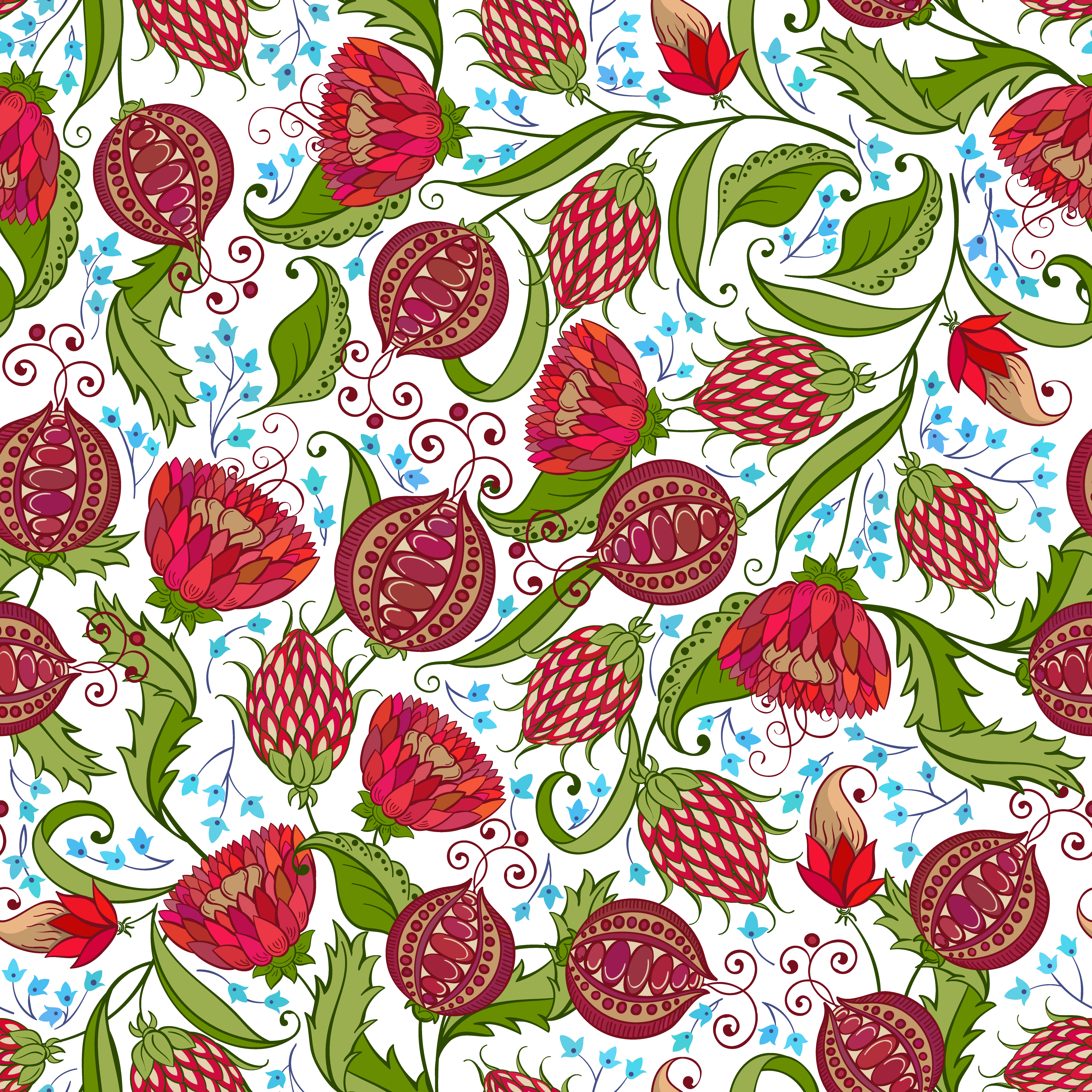 Pomegranate Seamless Pattern 1272286 Download Free Vectors Clipart