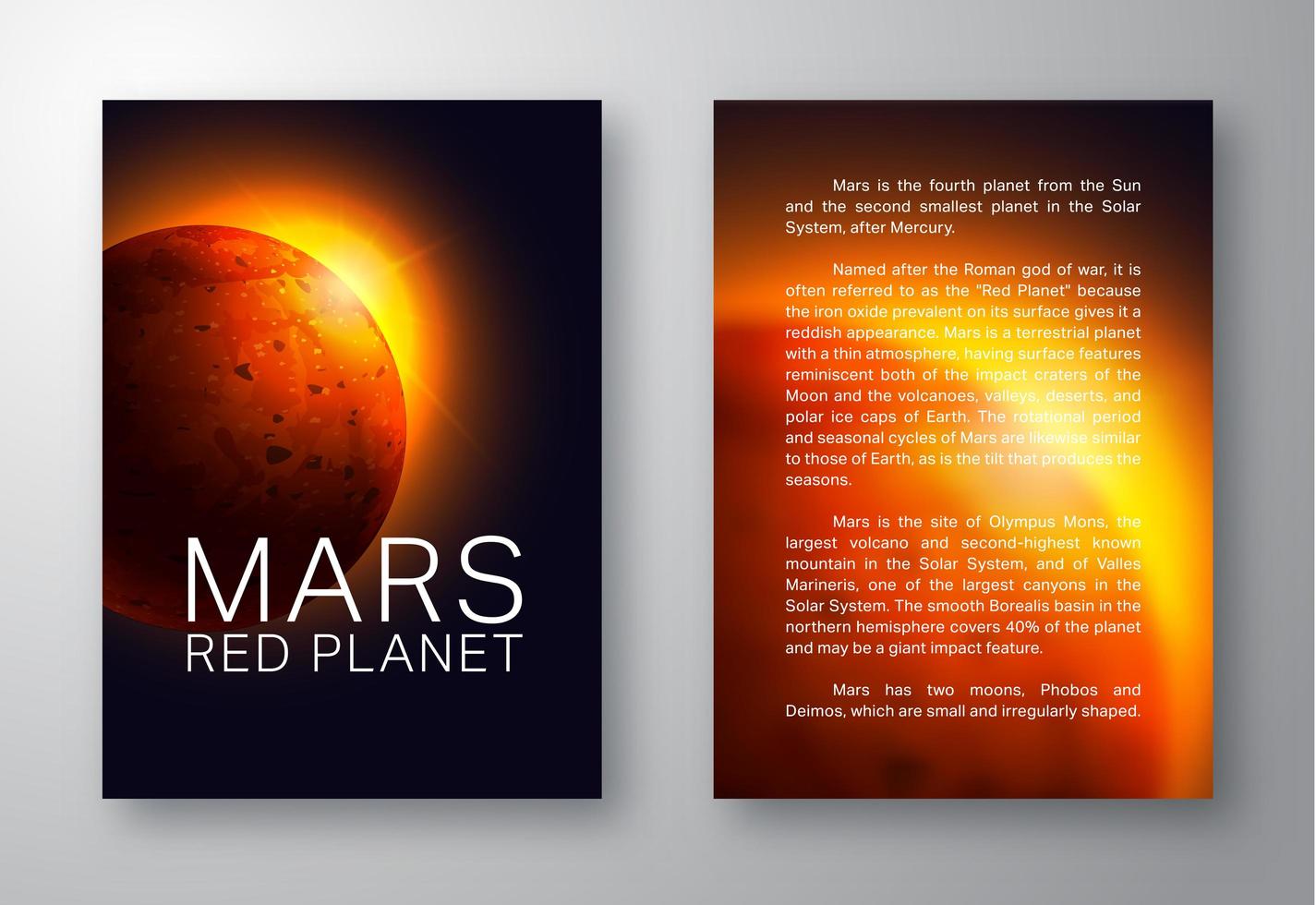 Mars brochure template vector