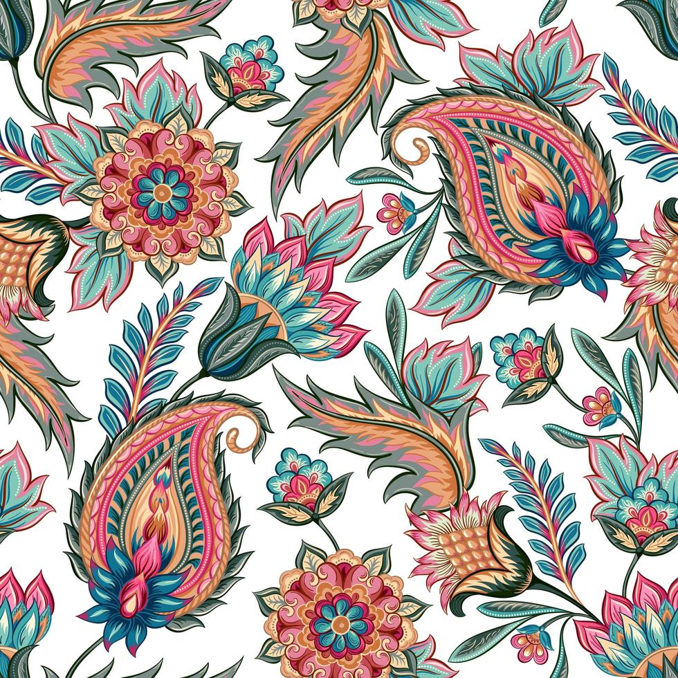 Seamless Colorful Paisley Pattern vector