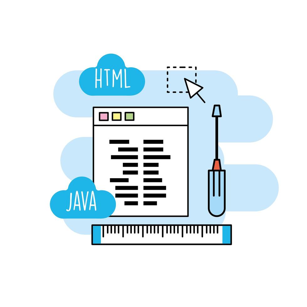 diseño de concepto de programación y codificación vector