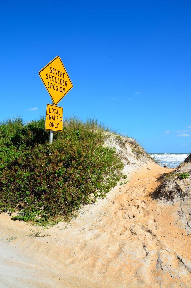 Beach erosion sign photo