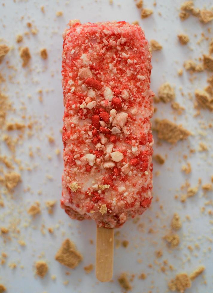 Top view of ice cream on a stick photo