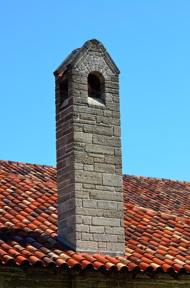 Chimney on a house photo