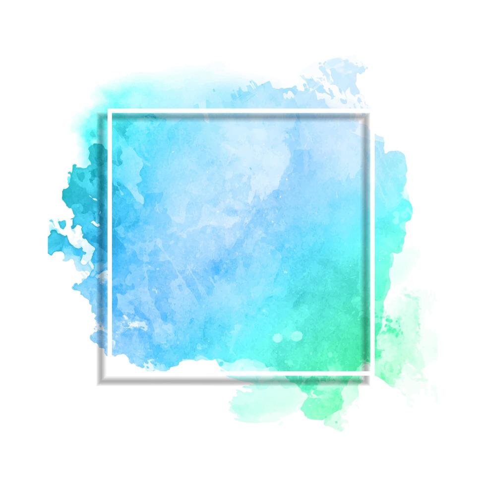 White frame on watercolor texture vector