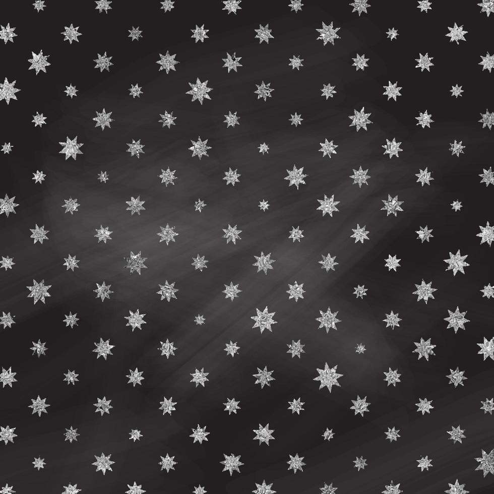 Silver foil star pattern on chalkboard texture vector