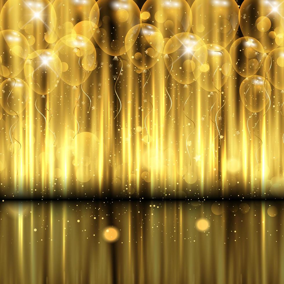 Celebration background with gold balloons vector