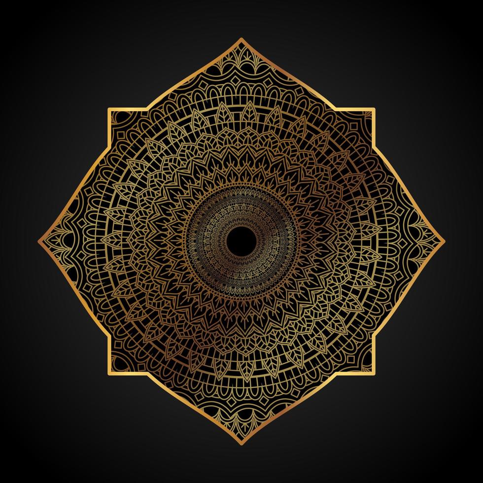 elegante fondo dorado mandala vector