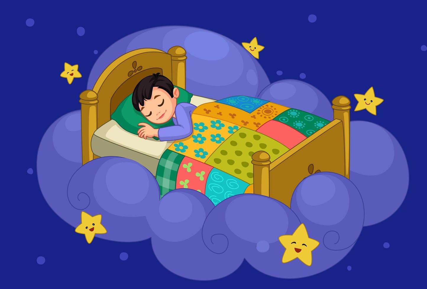 Little boy dreaming vector