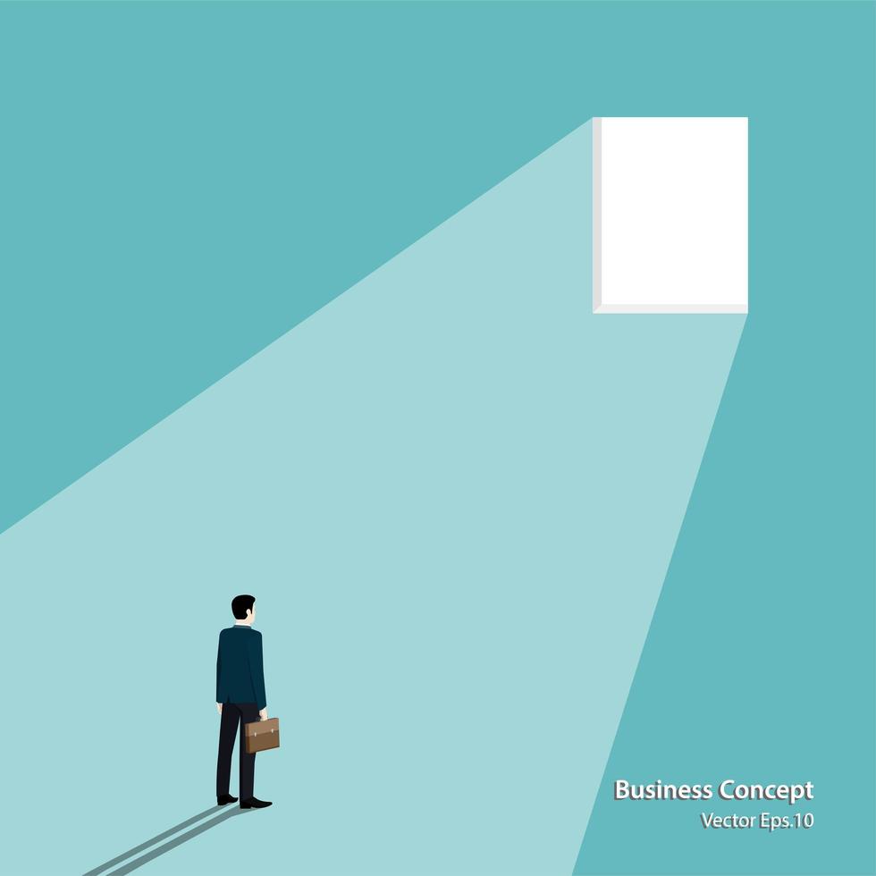 Businessman looking at the window vector