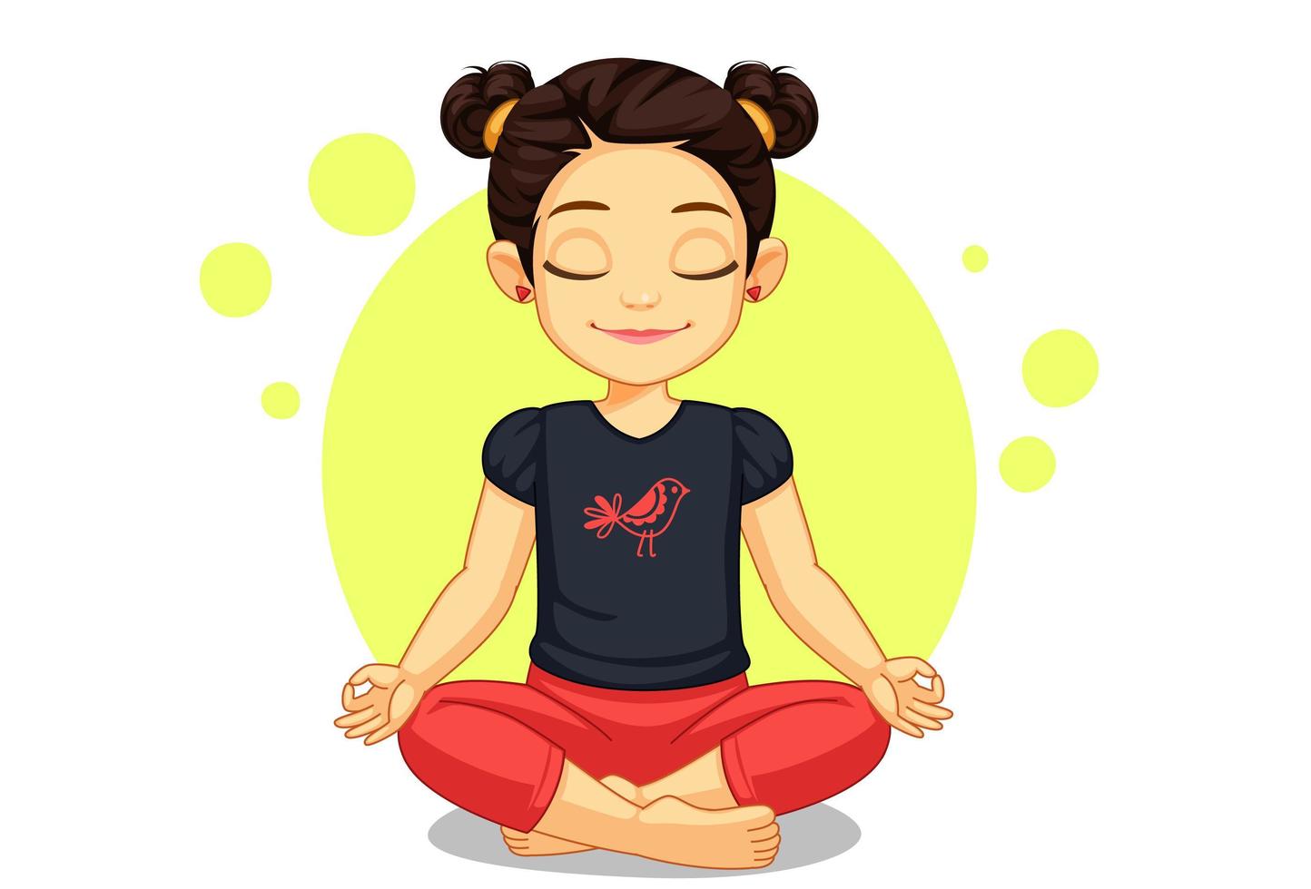 Little girls doing yoga set Royalty Free Vector Image