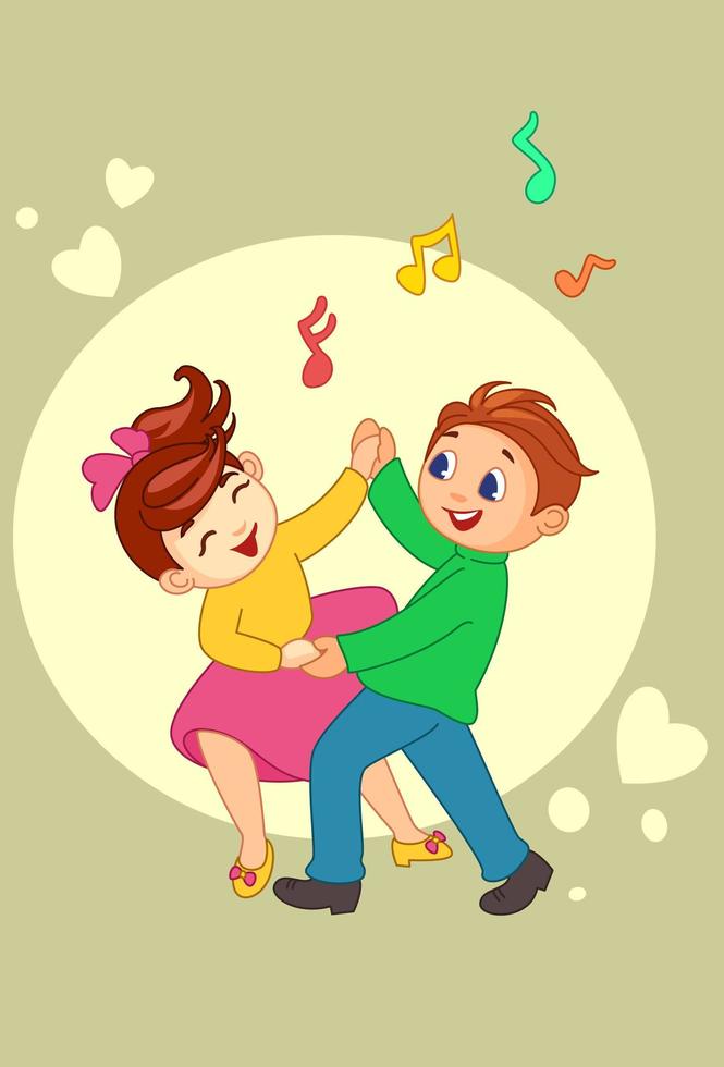 Cute dancing couple vector