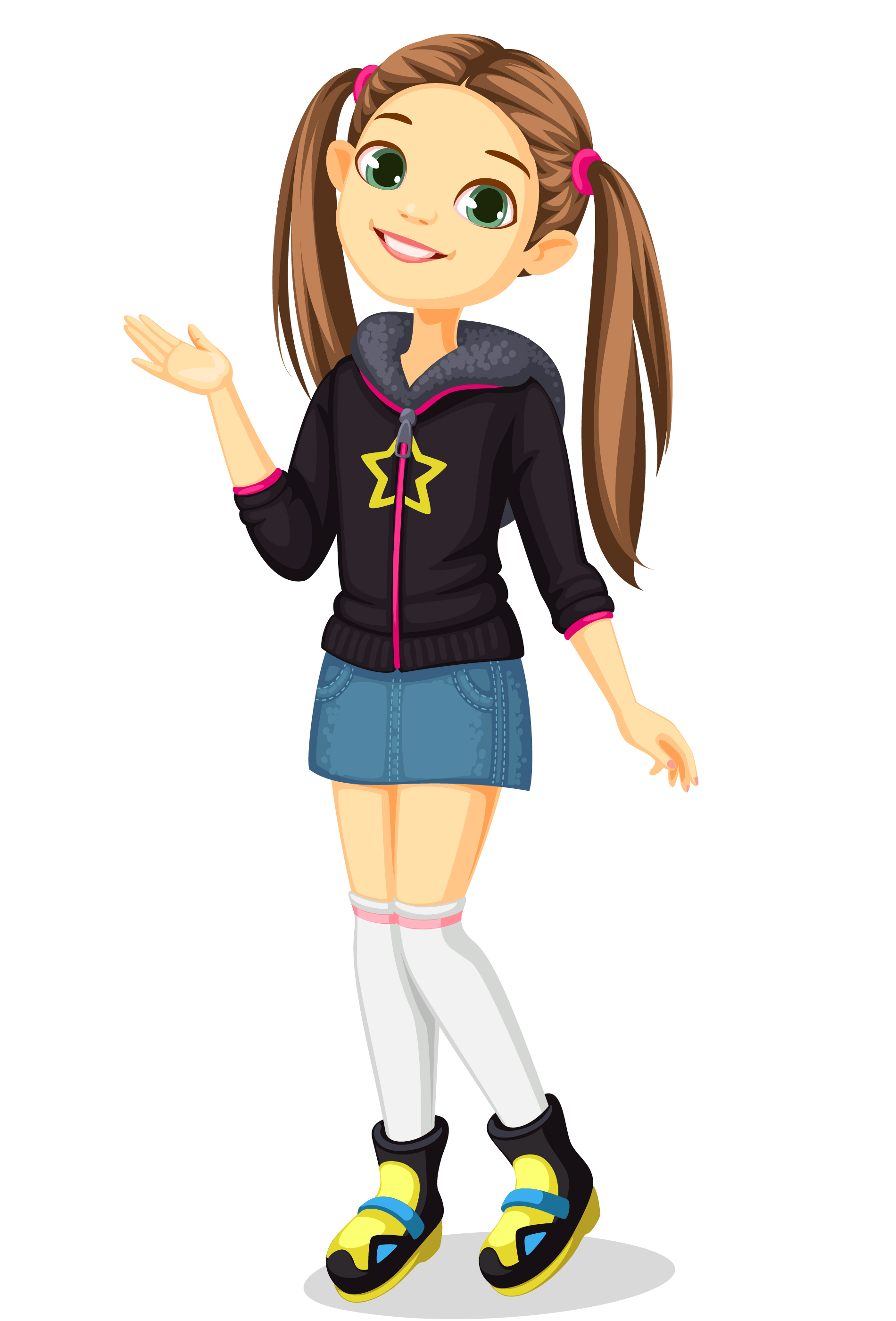 Cute stylish girl in standing pose 1307891 Vector Art at Vecteezy