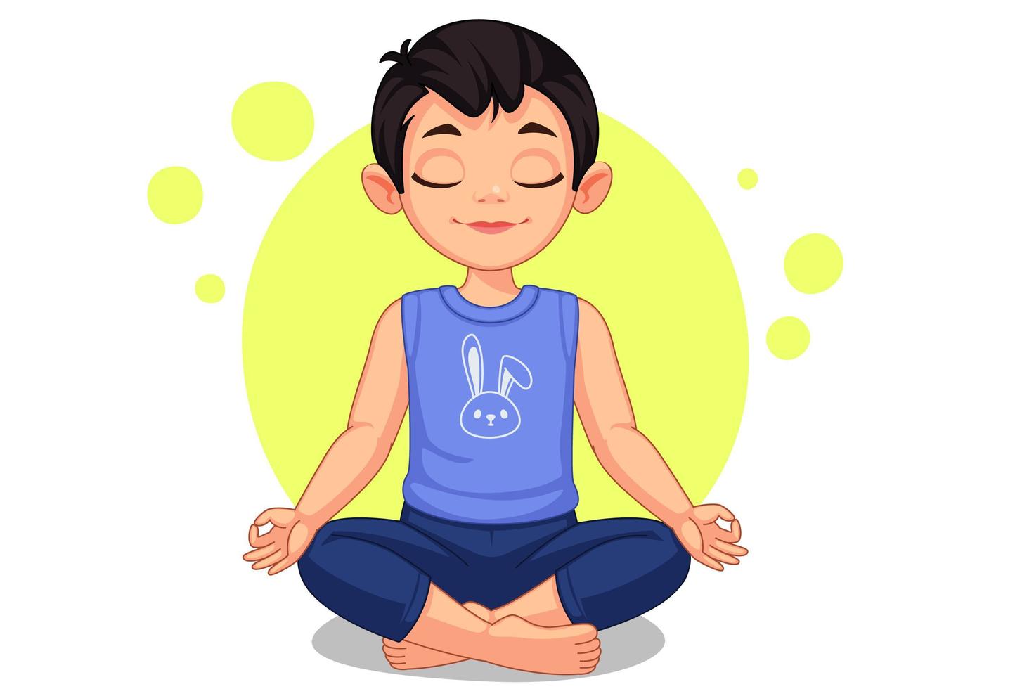 Cute little boy in yoga pose vector