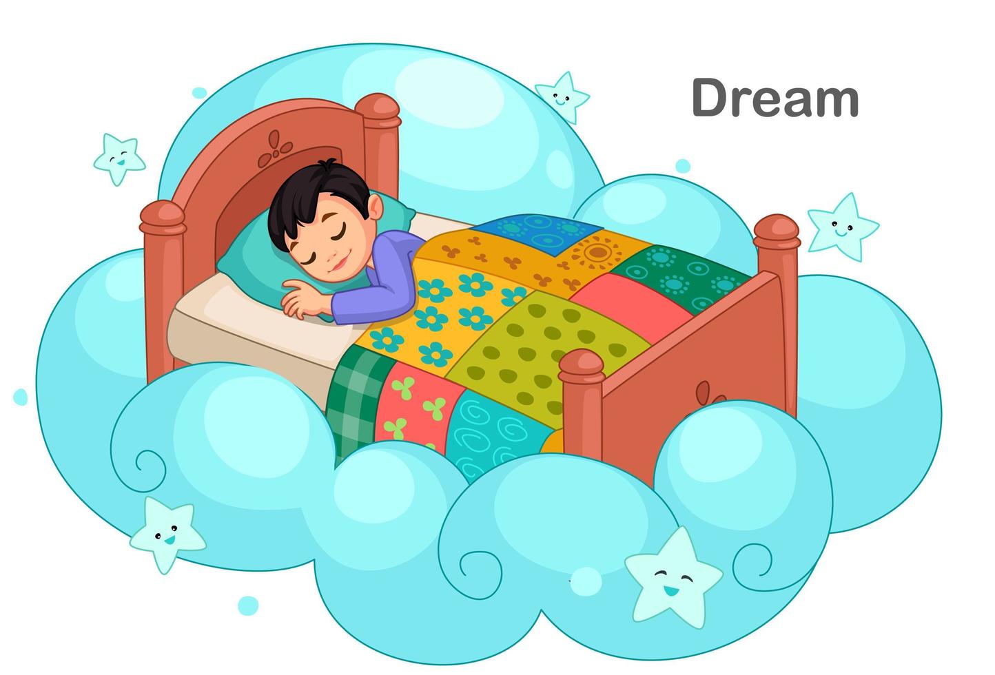 Cute little boy dreaming vector