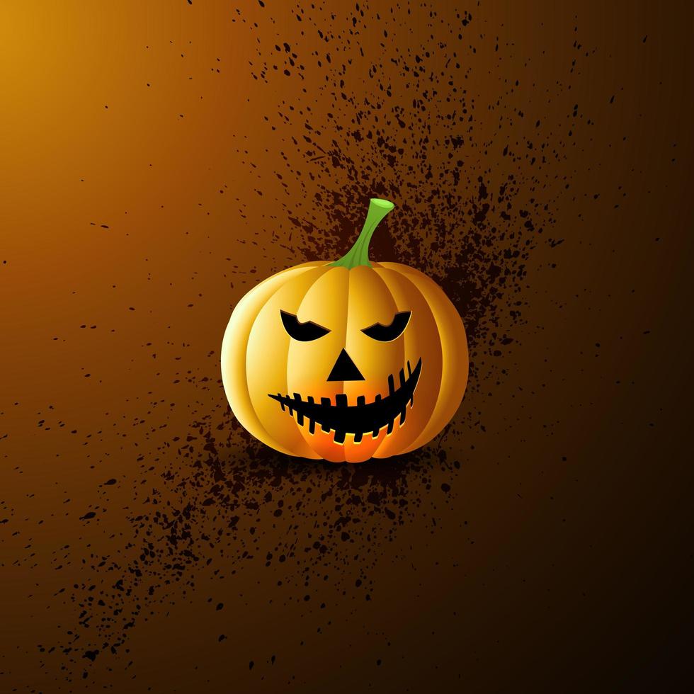 Grunge Halloween pumpkin background vector