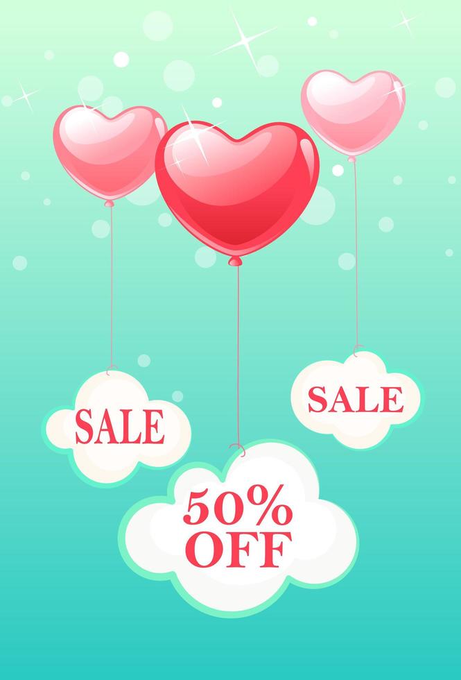 Valentine Day Sale poster  vector