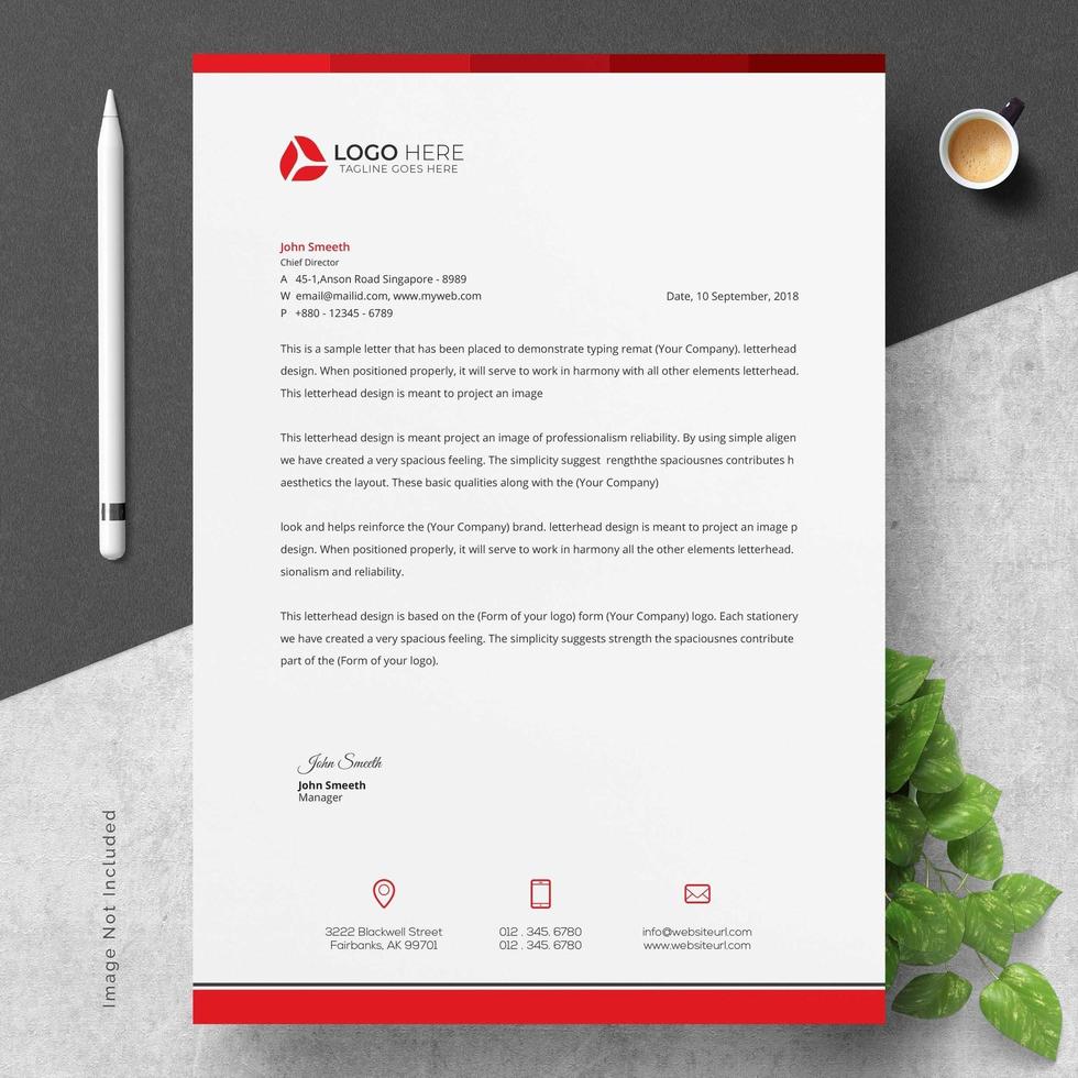 Business style red color letterhead template - Download Free Vectors