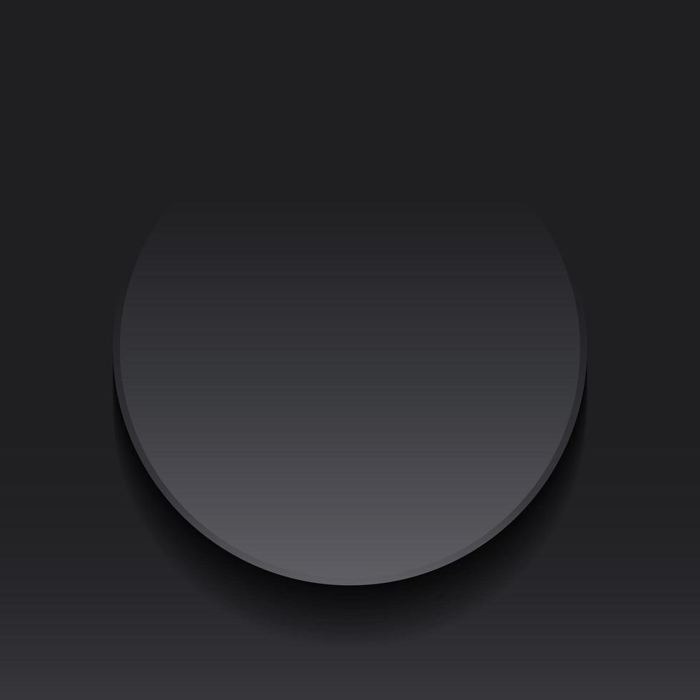 Dark gray circle round paper cut style vector