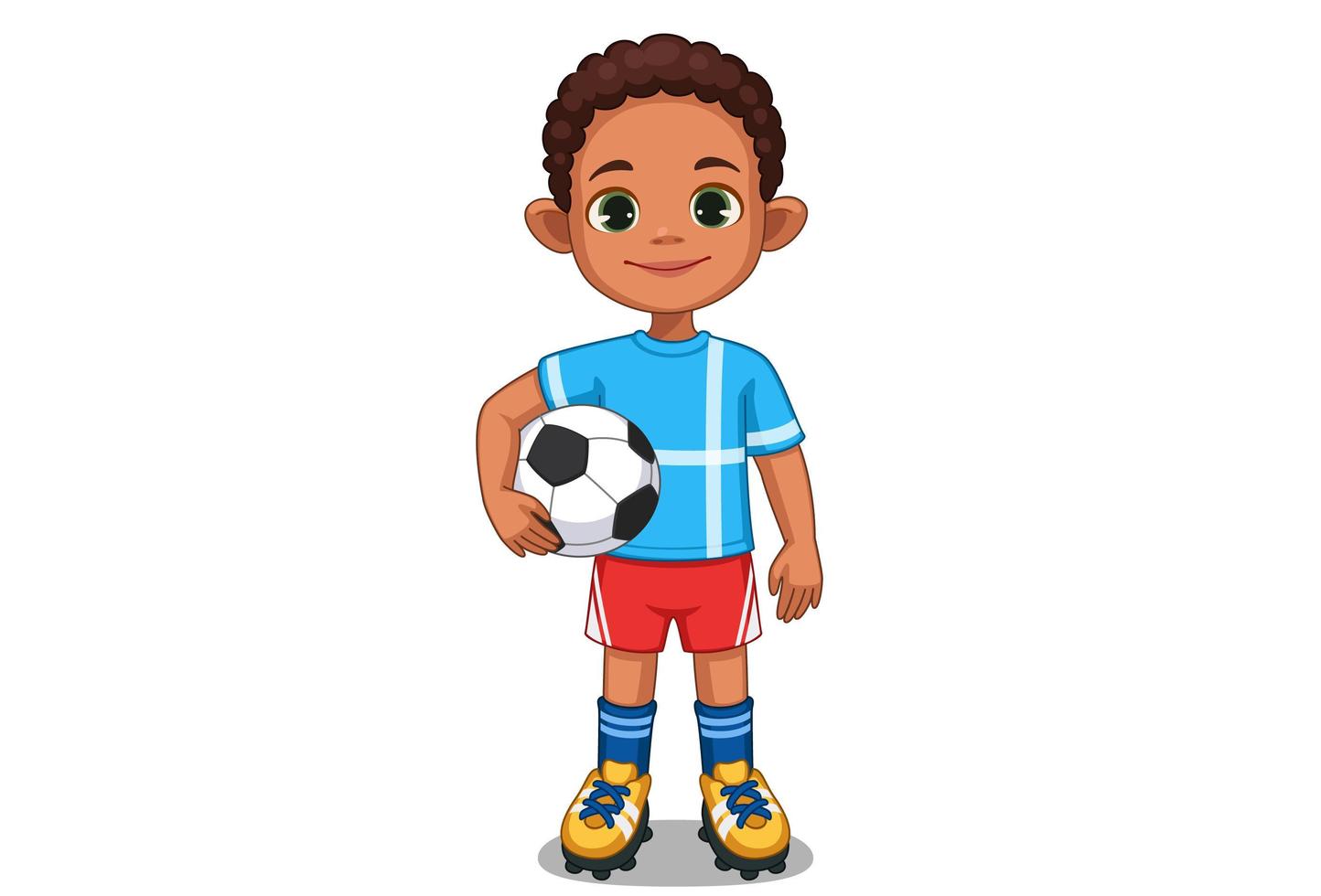 pequeño jugador de fútbol lindo vector