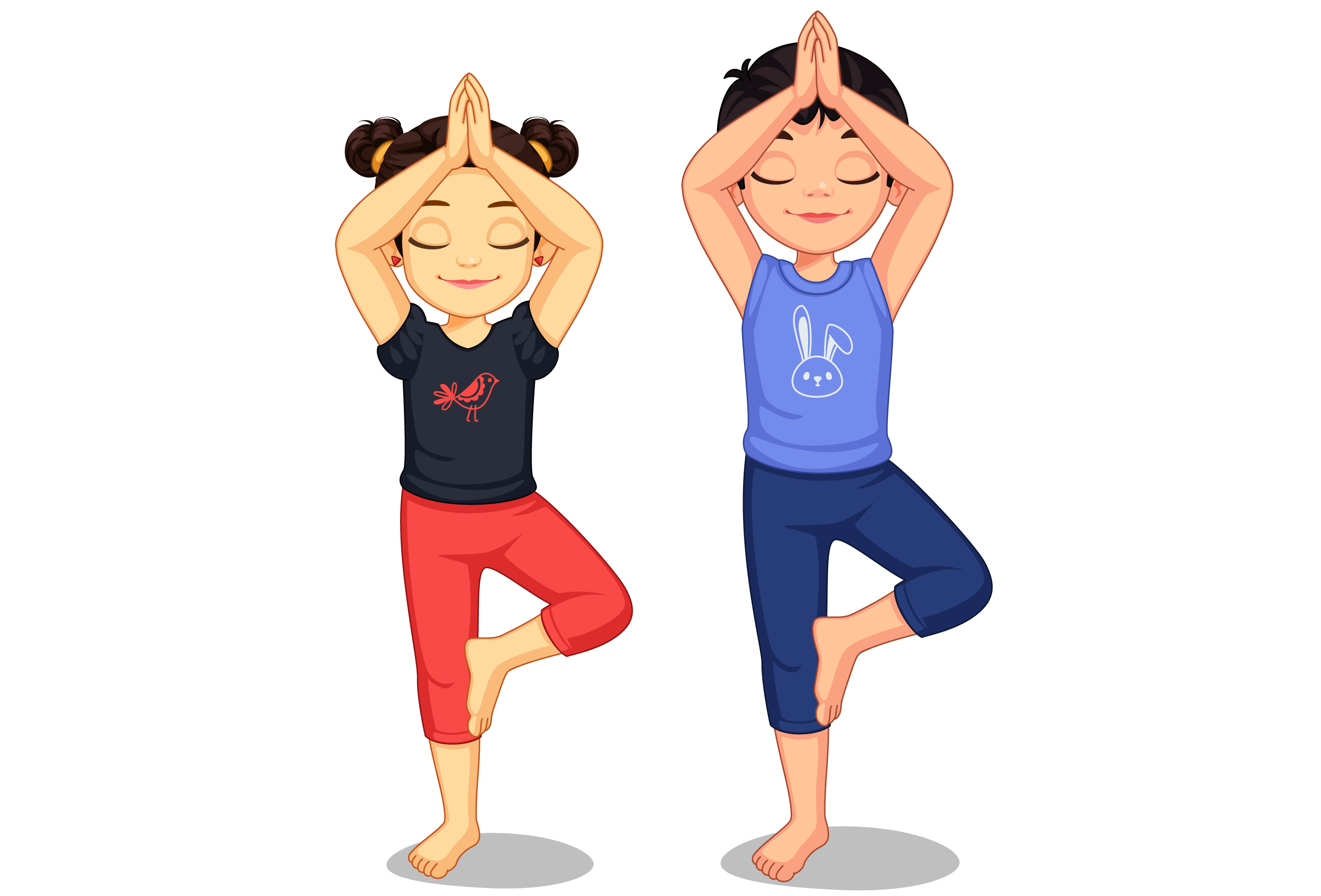 Cute little kids in yoga pose 1308132 Vector Art at Vecteezy