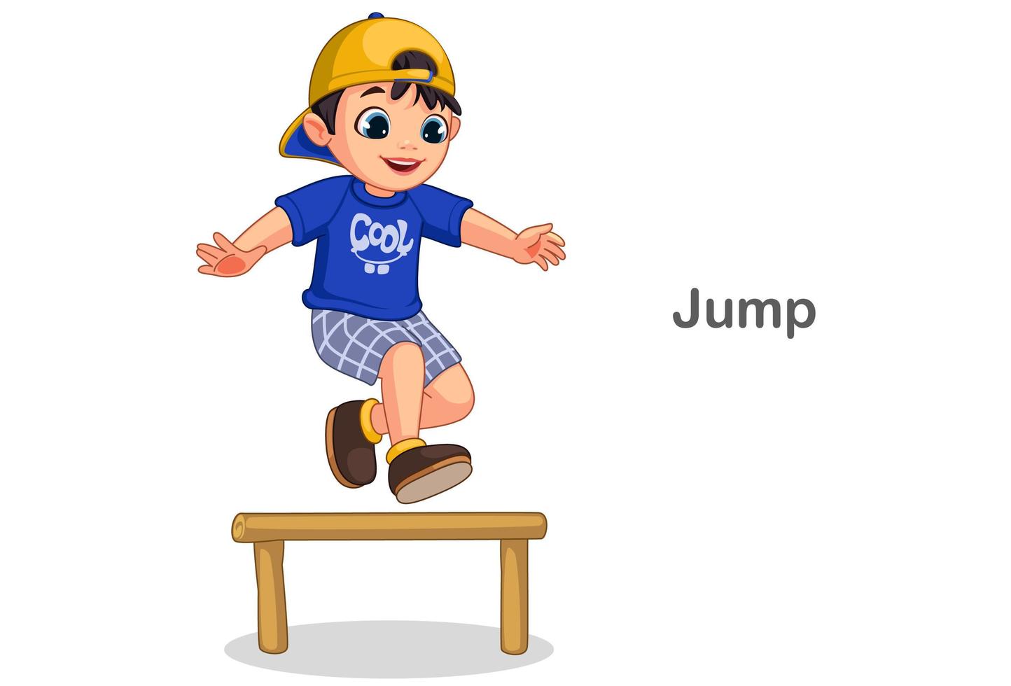 Cute boy jumping vector