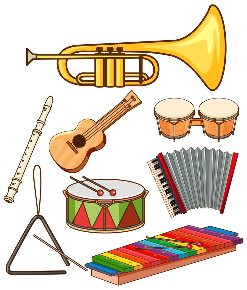 conjunto de instrumentos musicales vector