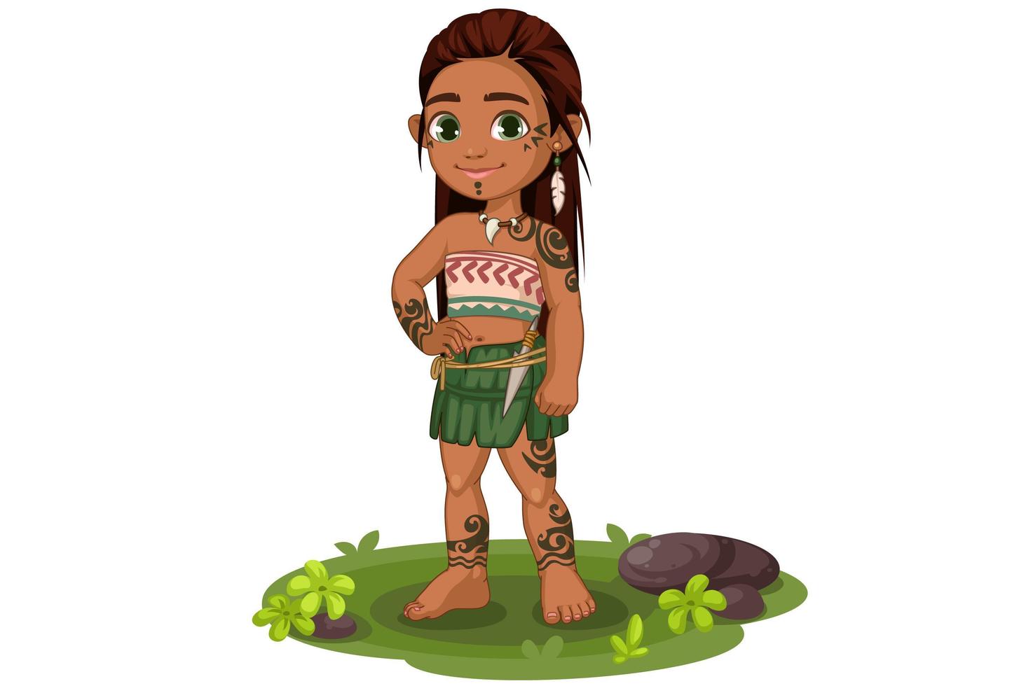 Cute Tribal Girl vector