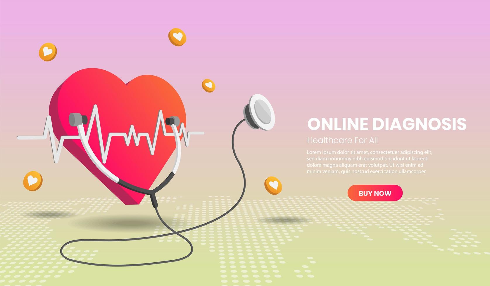 Online diagnosis concept landing page vector