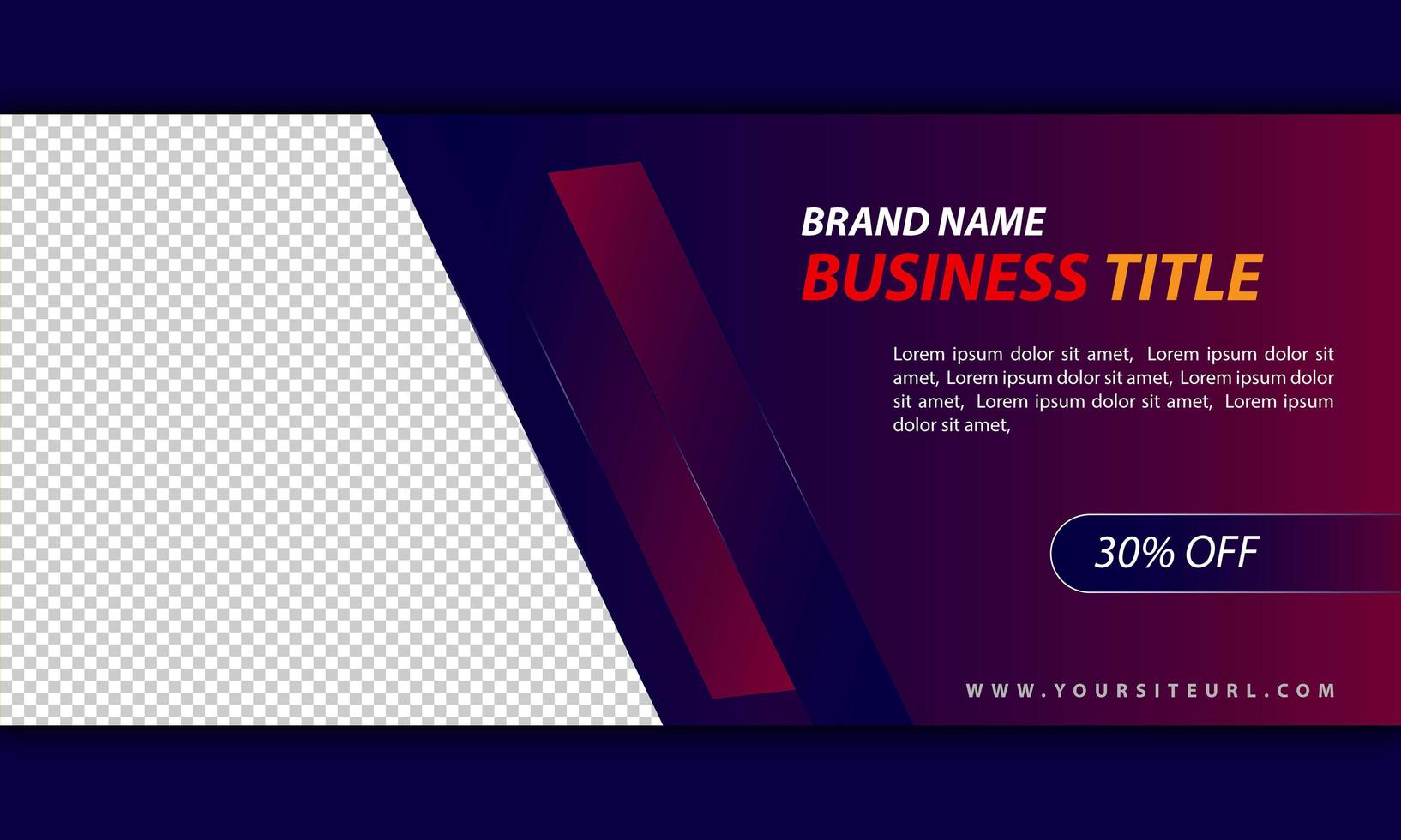 Dark gradient web banner template for corporate business vector