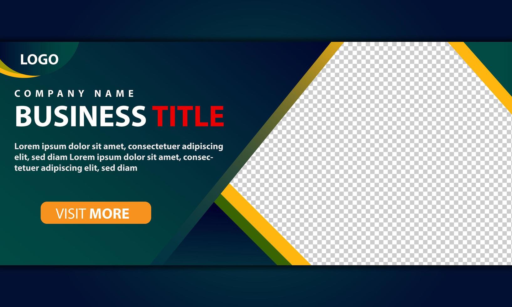 Green and yellow web banner template for corporate business vector