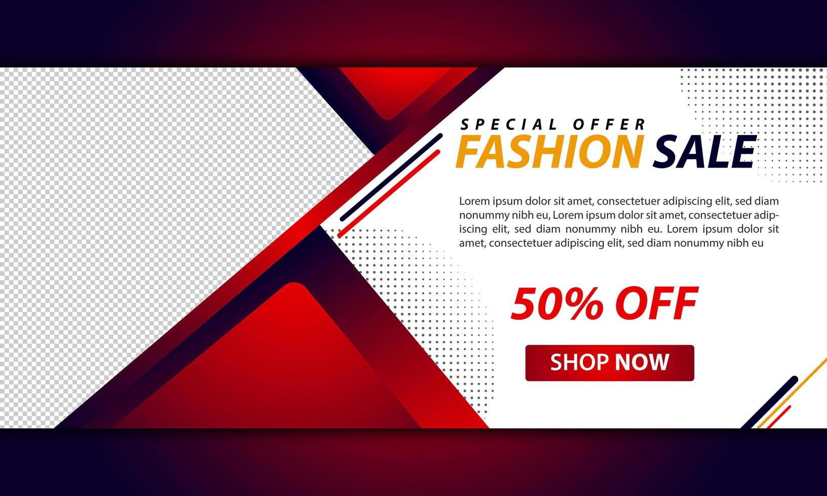 Red and white web banner template for corporate business vector