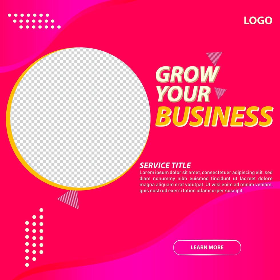 Trendy Pink Business Social Media Post Template vector