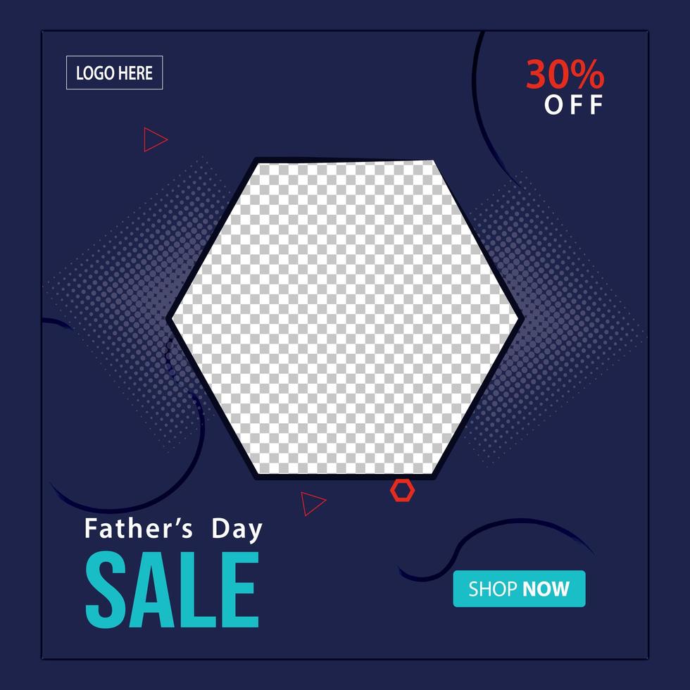 Happy Father's Day Social Media Post Sale Banner vector