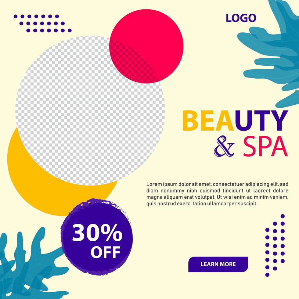 Beauty and Fashion Social Media Post Template vector