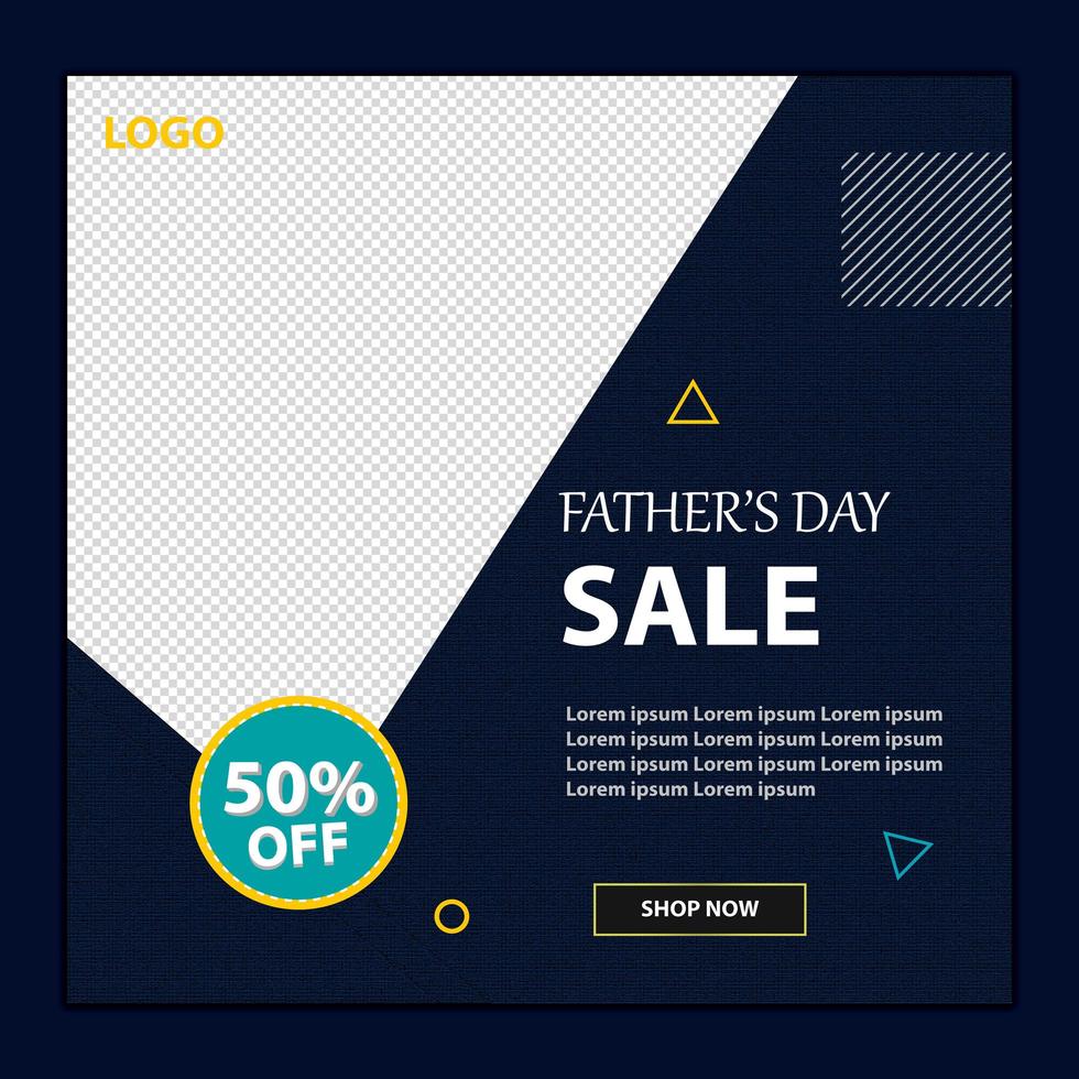 Happy Father's Day Social Media Sale Banner vector