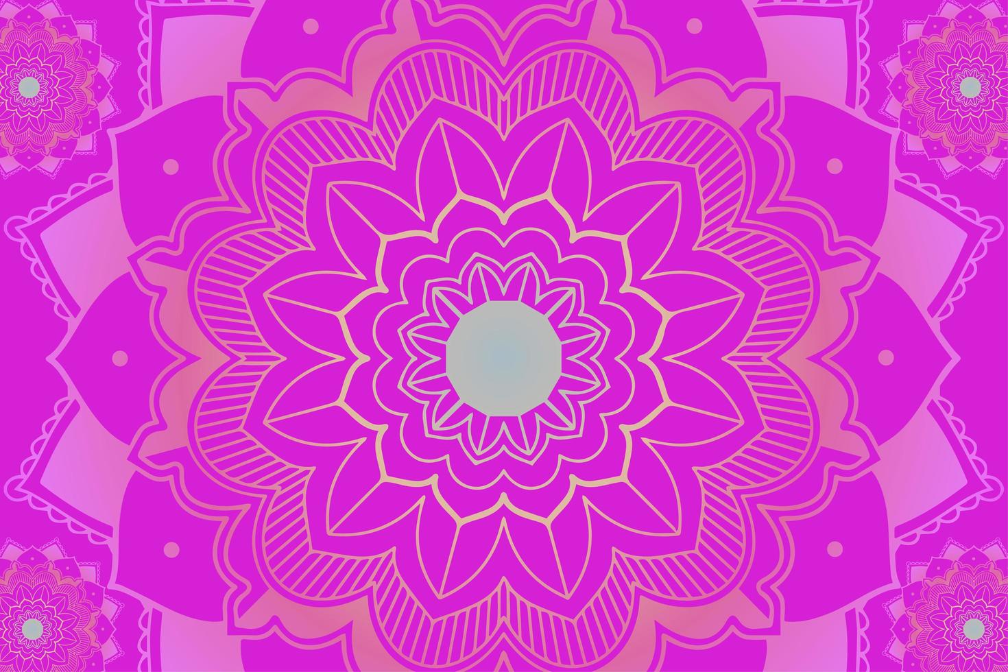 Mandala Pattern on Pink Background vector