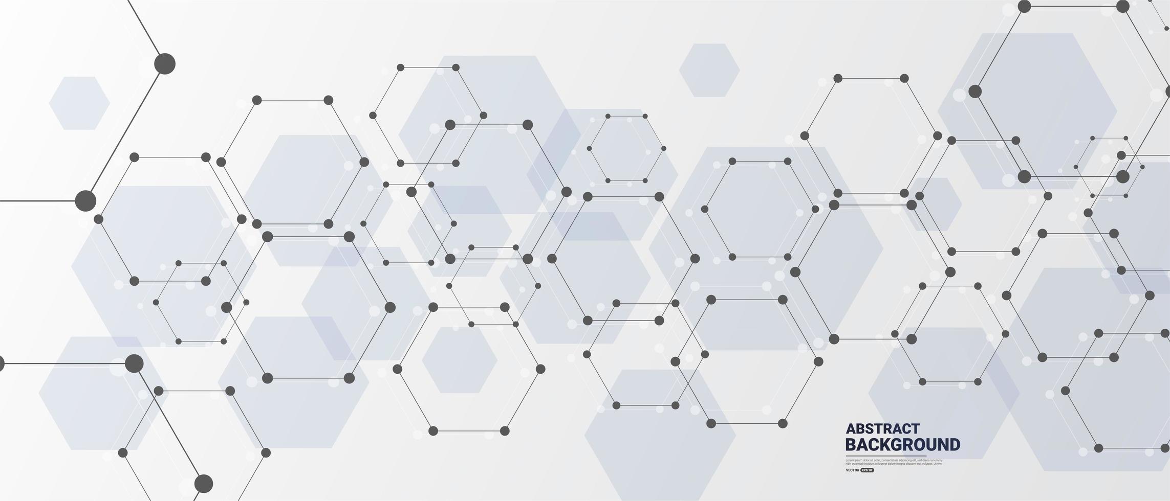 Abstract connected hexagon technology background vector